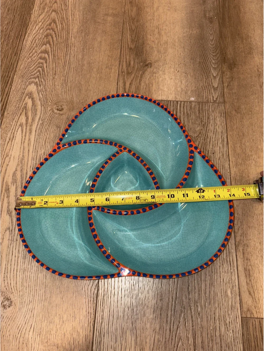 Chip & Dip Serving Tray in Blue and Red